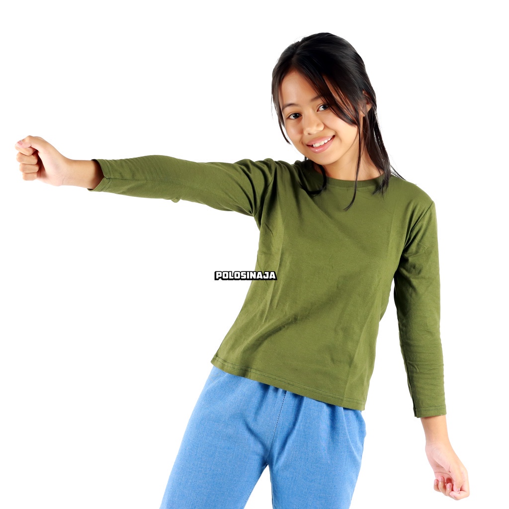 KAOS ANAK LENGAN PANJANG - HIJAU ARMY
