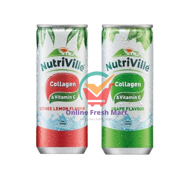 

(kirim instant) NutriVille minuman collagen rasa Grape lychee lemon Can 250 ml - Online Fresh Mart Denpasar