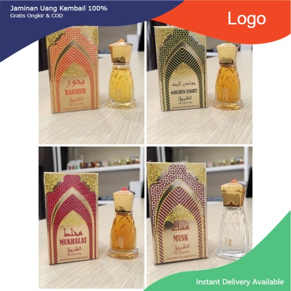 minyak wangi Al Shurooq/ mukhlat/ musk/ bakhur golden light.