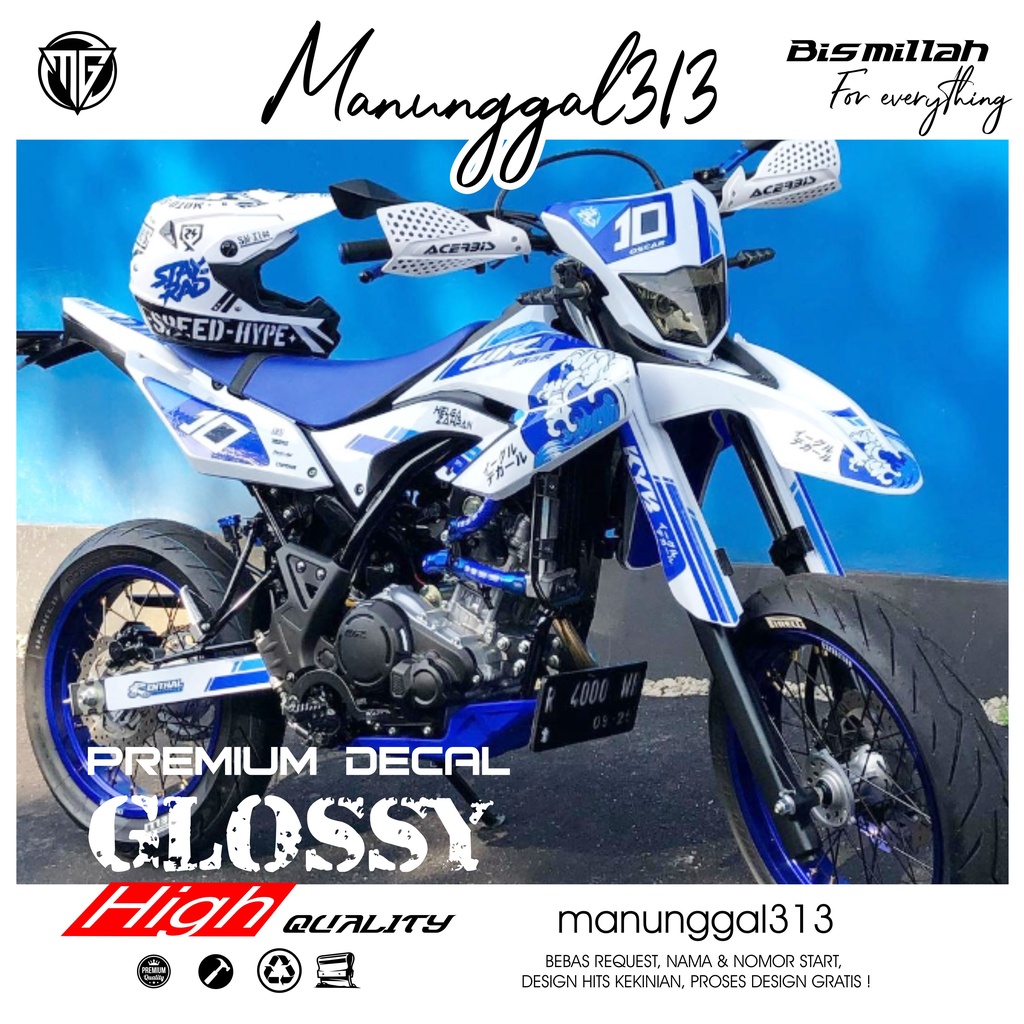 decal Decal sticker WR New Motif Biru keren