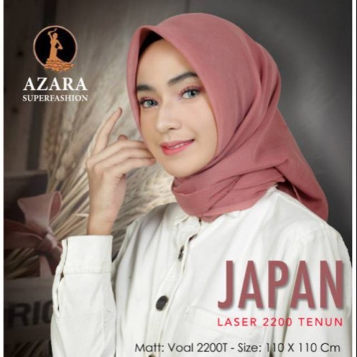 Promo Bisa COD HIJAB SEGIEMPAT AZARA JAPAN VOAL LASERCUT KERUDUNG SEGIEMPAT POLOS - SALEM