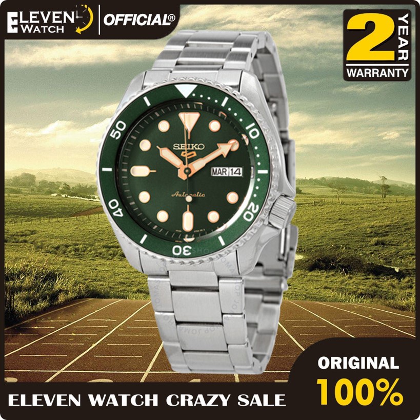 [PROMO] Jam Tangan Pria Seiko SRPD63K1 5 Sports SKX Sports Style Automatic Green Dial Stainless Stee