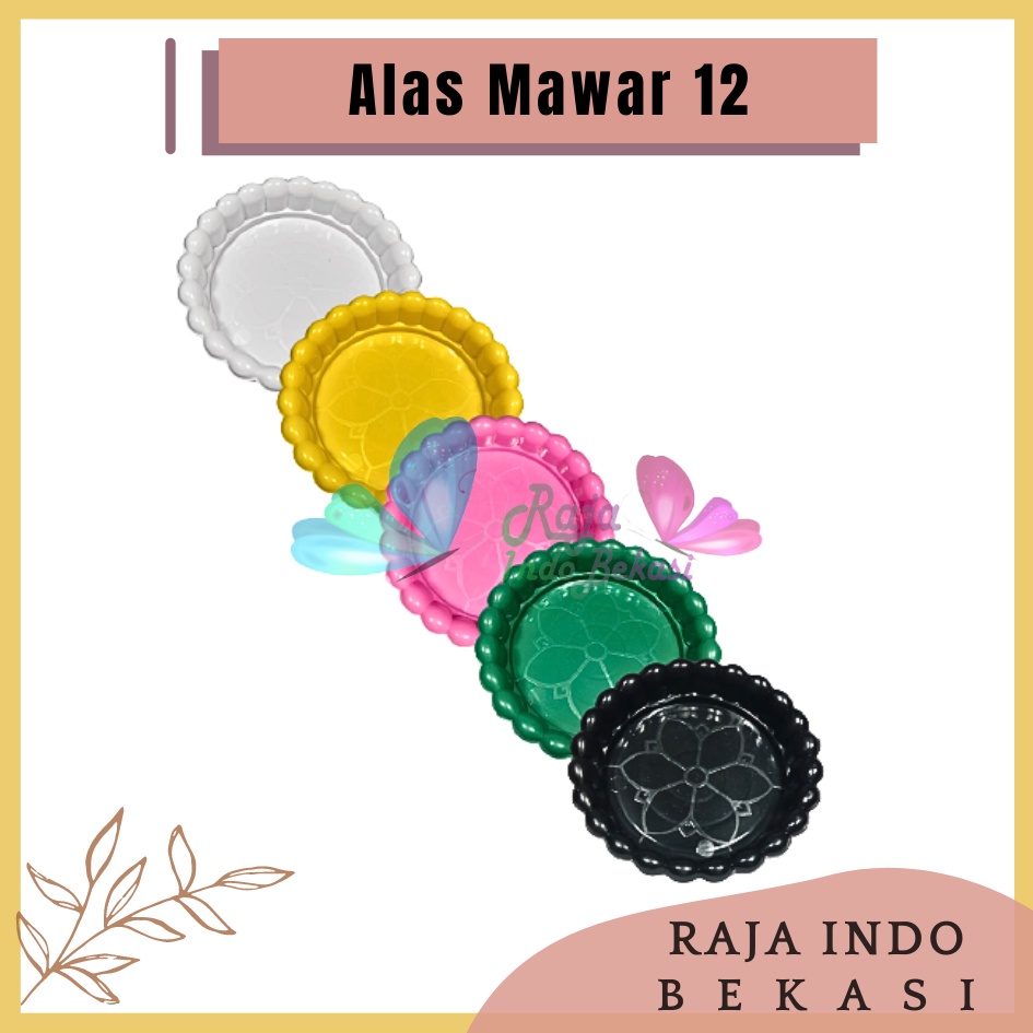 LUSINAN isi 12pcs Alas Pot 12 Cm Hitam Putih Tatakan Pot 12 Hitam Putih Alas Mawar Tray Gbl Eco