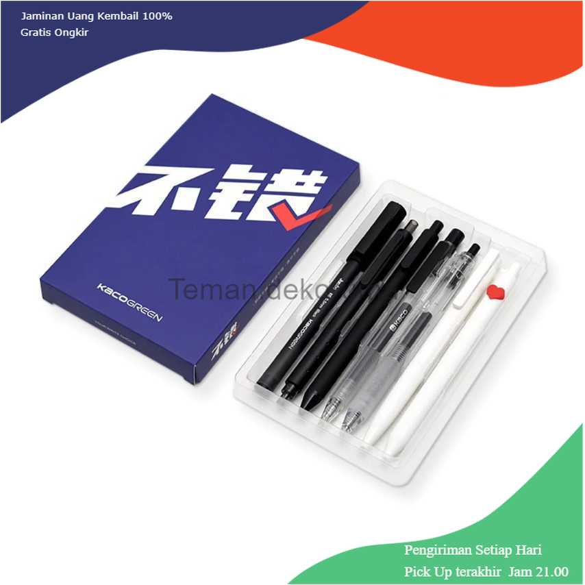 

TD - ALB Kaco GREEN Right Choice Set Pena Pulpen Gel 0.5mm Tinta Hitam 7 PCS - K100