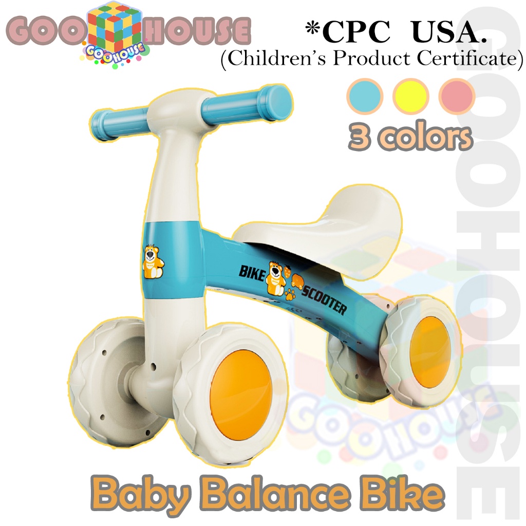 CU75HM Baby Balance Bike Toddler Anak Sepeda Keseimbangan Bayi Mainan Sepeda Keseimbangan Roda 4 Baby Balance Bike Sepeda Anak