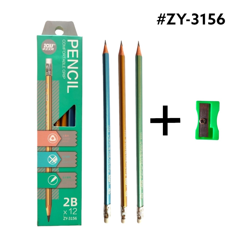 

Pencil Import 2B Triangular Zoy ZY-3156 Set Metalic Gold Lusinan / Pensil Import 2B Lusinan Tidak Mudah Patah Free Sharpener – Set SHESB