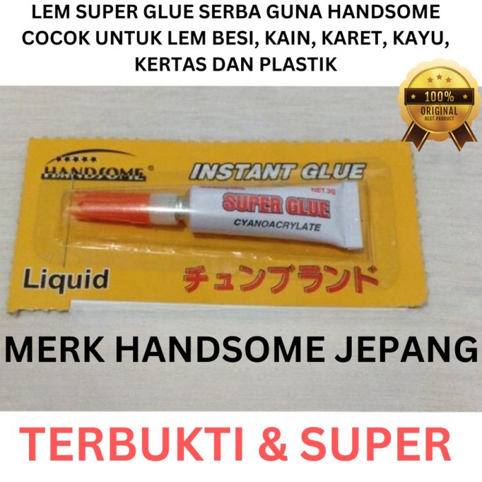 

[Sugoi Mart] LEM POWER GLUE LEM PEREKAT SUPER GLUE HANDSOME SATUAN