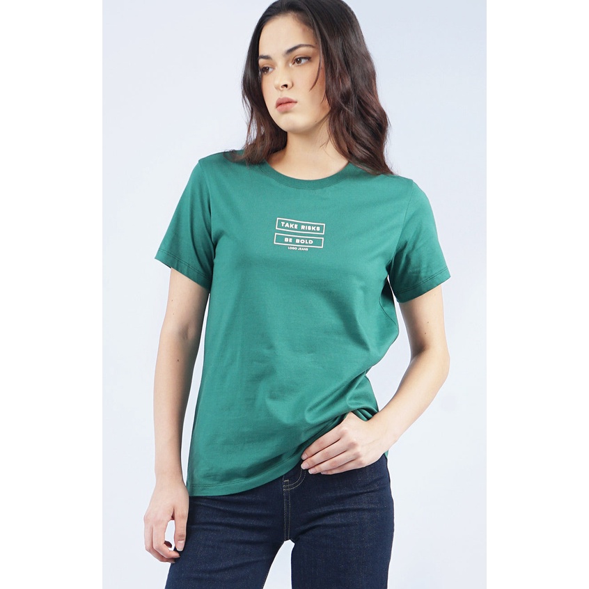Logo Jeans Kaos Wanita Andira Green 12801L4GN