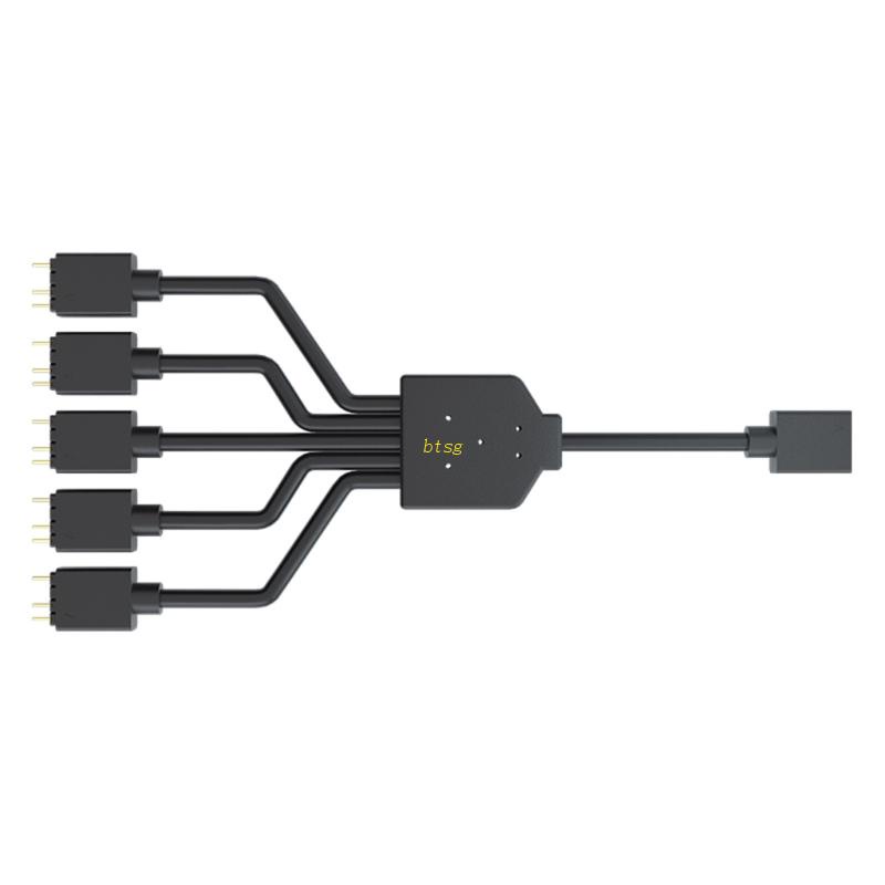 Btsg ARGB 1sampai5 3PIN 5V Kipas Fleksibel RGB Adaptor Kabel Komputer Untuk Case Konektor Splitter Aksesoris Untuk MSI