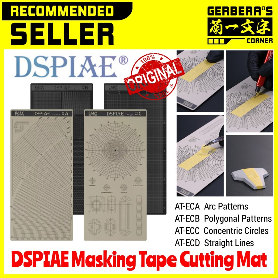 DSPIAE Masking Tape Cutting Mat Template Arc Polygonal Circles Lines