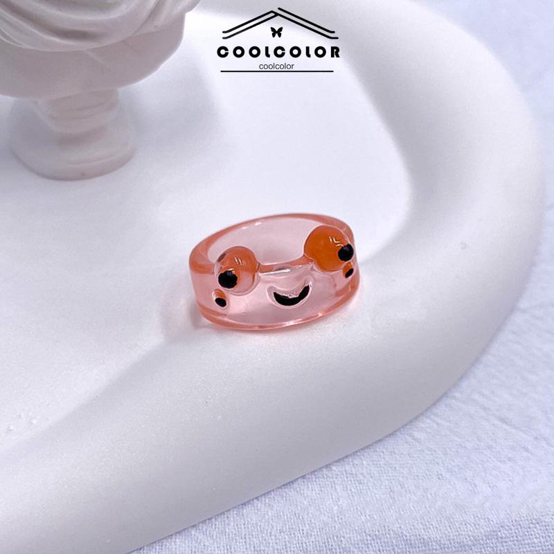 COD❤️Katak Resin Cincin Warna-warni Kepribadian Hewan Kartun Cincin Jari Lucu- cl