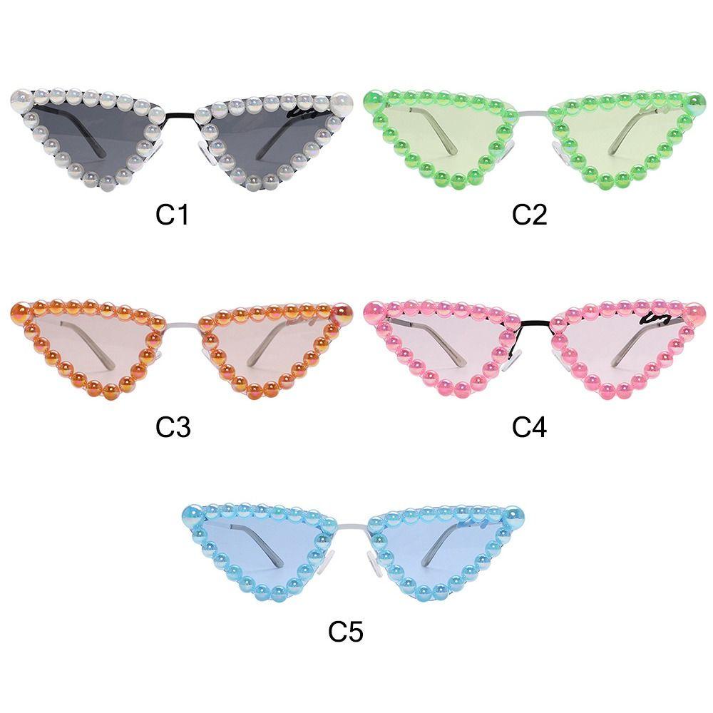 Lily Pearls Kacamata Fashion Punk Kecil Bling Mewah Shades