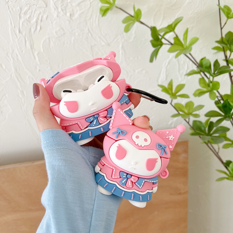 Kartun Lucu 3D JK Seragam Magic Rabbit Bunny Bluetooth Earphone Case Cover Untuk Airpods1 2 3 Pro Airpods3 I12 i13 Inpods 12 13 Pro TWS Silikon Pelindung Anti Jatuh