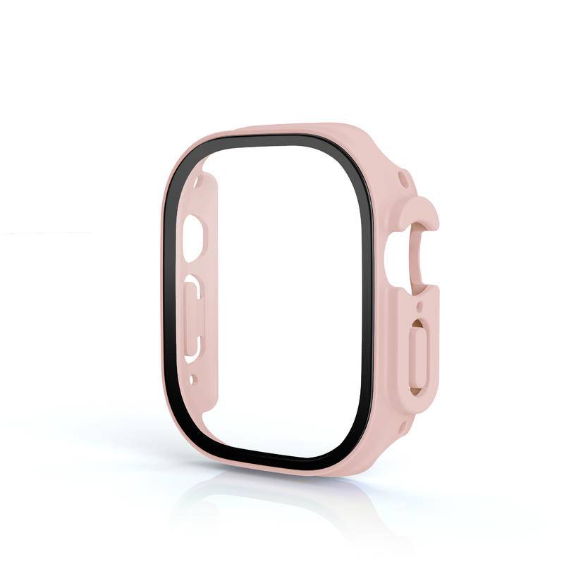 Kaca+case Untuk Apple Watch Ultra 49mm Band PC Bumper+Pelindung Layar Untuk Iwatch Ultra 49mm Tempered Glass Cover Aksesoris