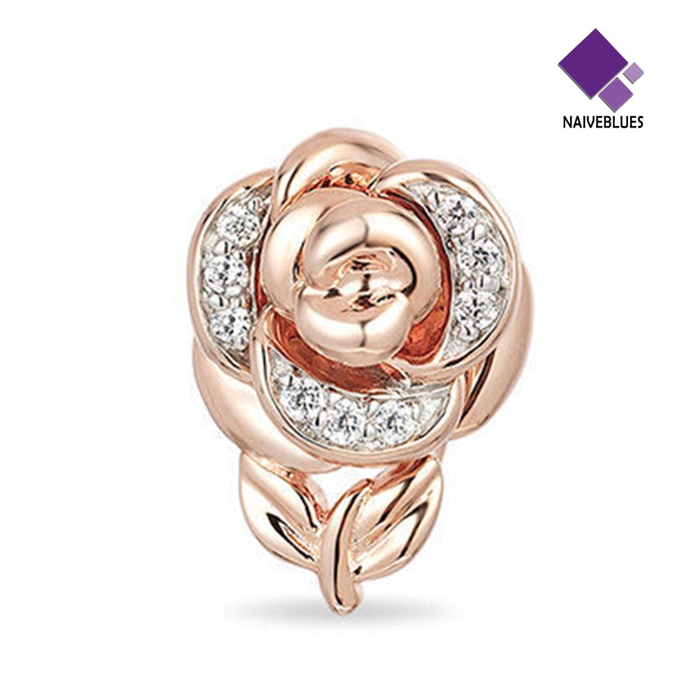Naiveblue &gt; Wanita Fashion Berlian Imitasi Mawar Liontin Kalung Anting Cincin Hadiah