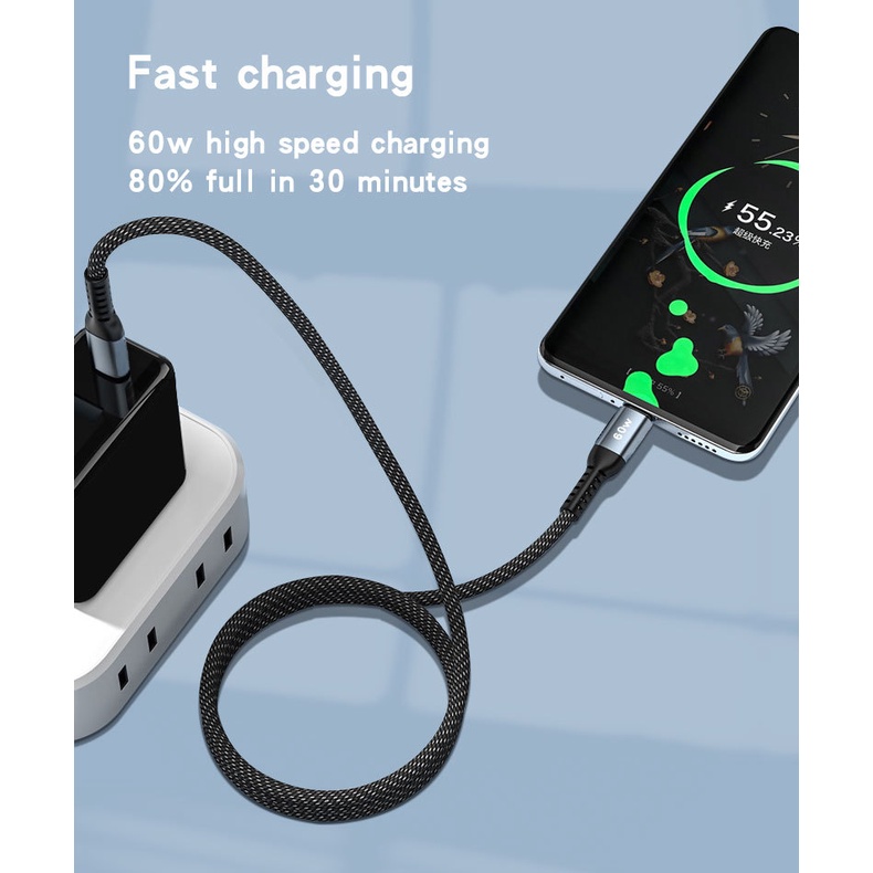 Data Line Handphone PD Fast Charging Type-c Cocok Untuk Jalur Cas Tipe-c