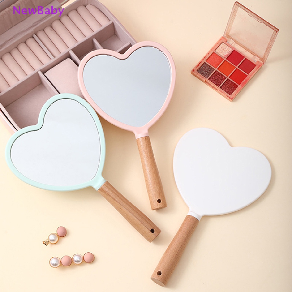 Newbaby Cermin Rias Portable Dengan Gagang Cermin Kosmetik Cermin Rias Salon ID