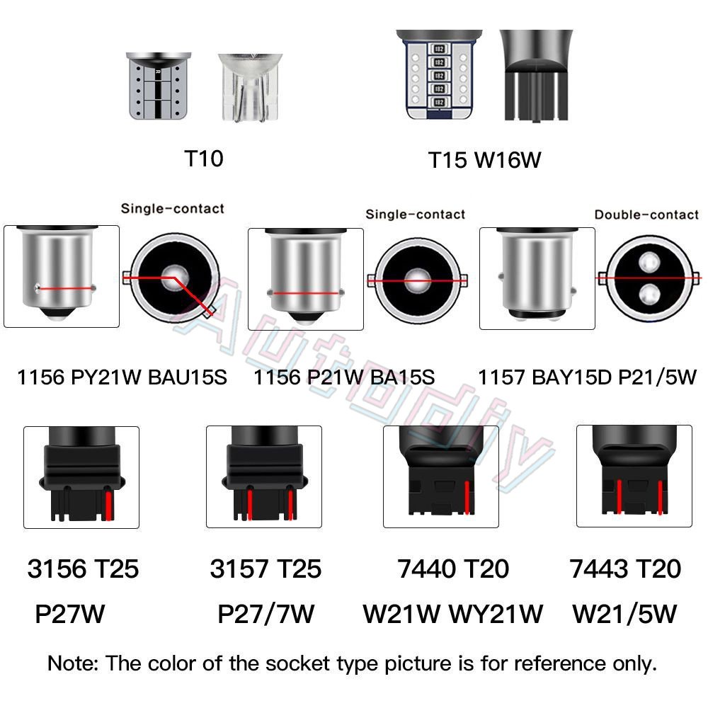 1pcs Bohlam LED T10 W5W T15 W16W T20 7440 7443 1156 1157 PY21W P21W BA15S BAU15S canbus Lampu Rem Sein LED Lampu Mundur Lampu Parkir