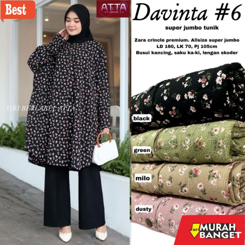 Tunik jumbo terbaru untuk wanita- TUNIK SUPER JUMBO LD 160 ATASAN WANITA OVERSIZE TERBARU DAVINTA TU
