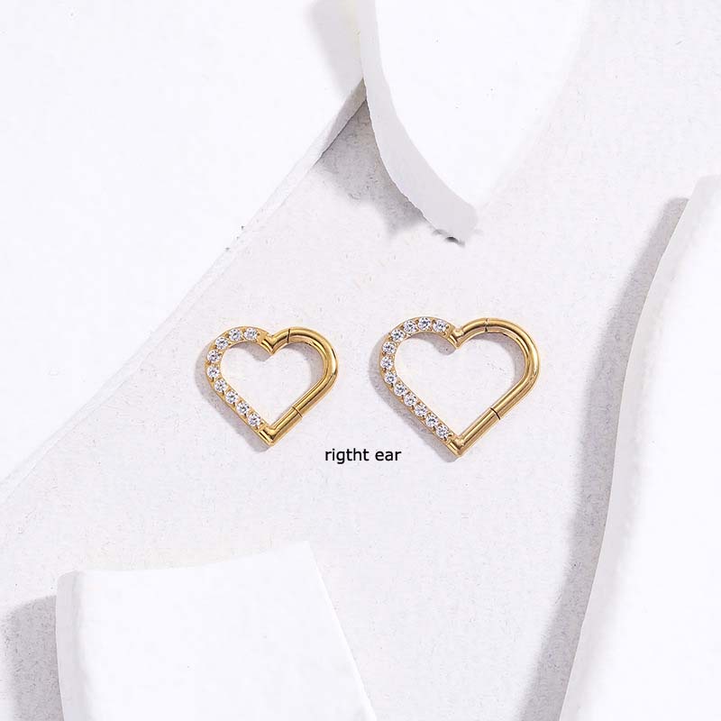 1buah G23 Baja Titanium Hypoallergenic Segar Tindik 16Gauge Tragus Helix Pinna Jantung Hoop Earring