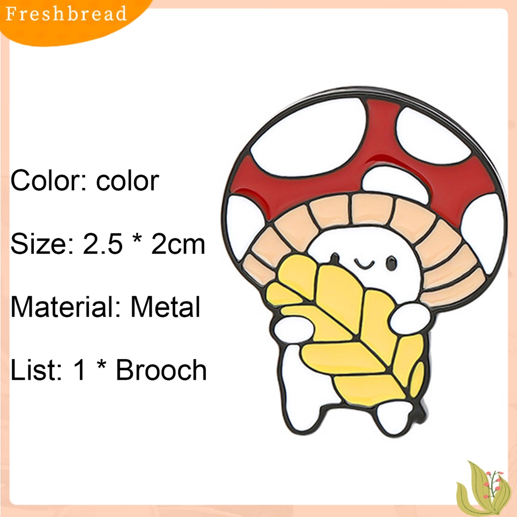 &lt; Freshbread &gt; Bros Anti Kosong Motif Jamur Multicolor Mushroom Bag Pakaian Lapel Pin Untuk Wanita