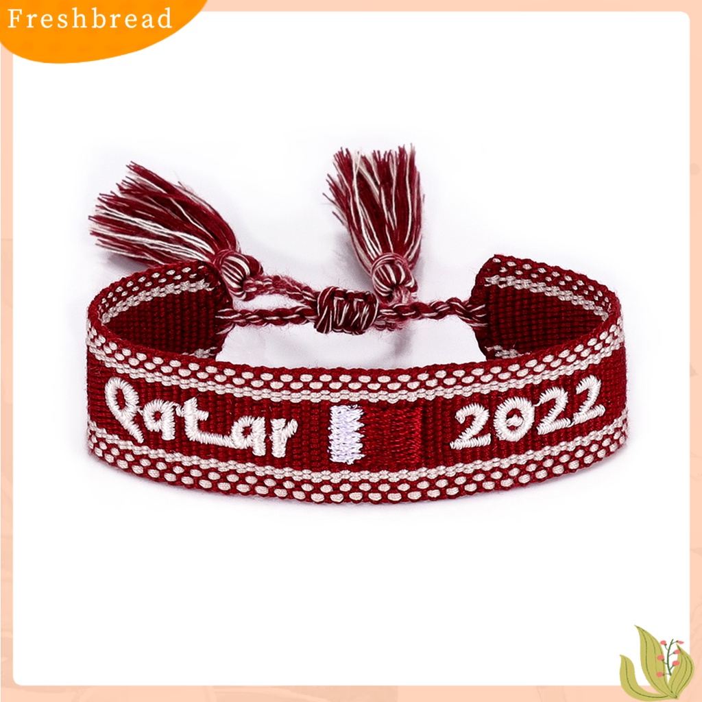 &lt; Freshbread &gt; Gelang Tangan Adjustable Handmade Stylish Qatar World Cup Hand Tenun Rumbai Bracelet Untuk Kehidupan Sehari-Hari