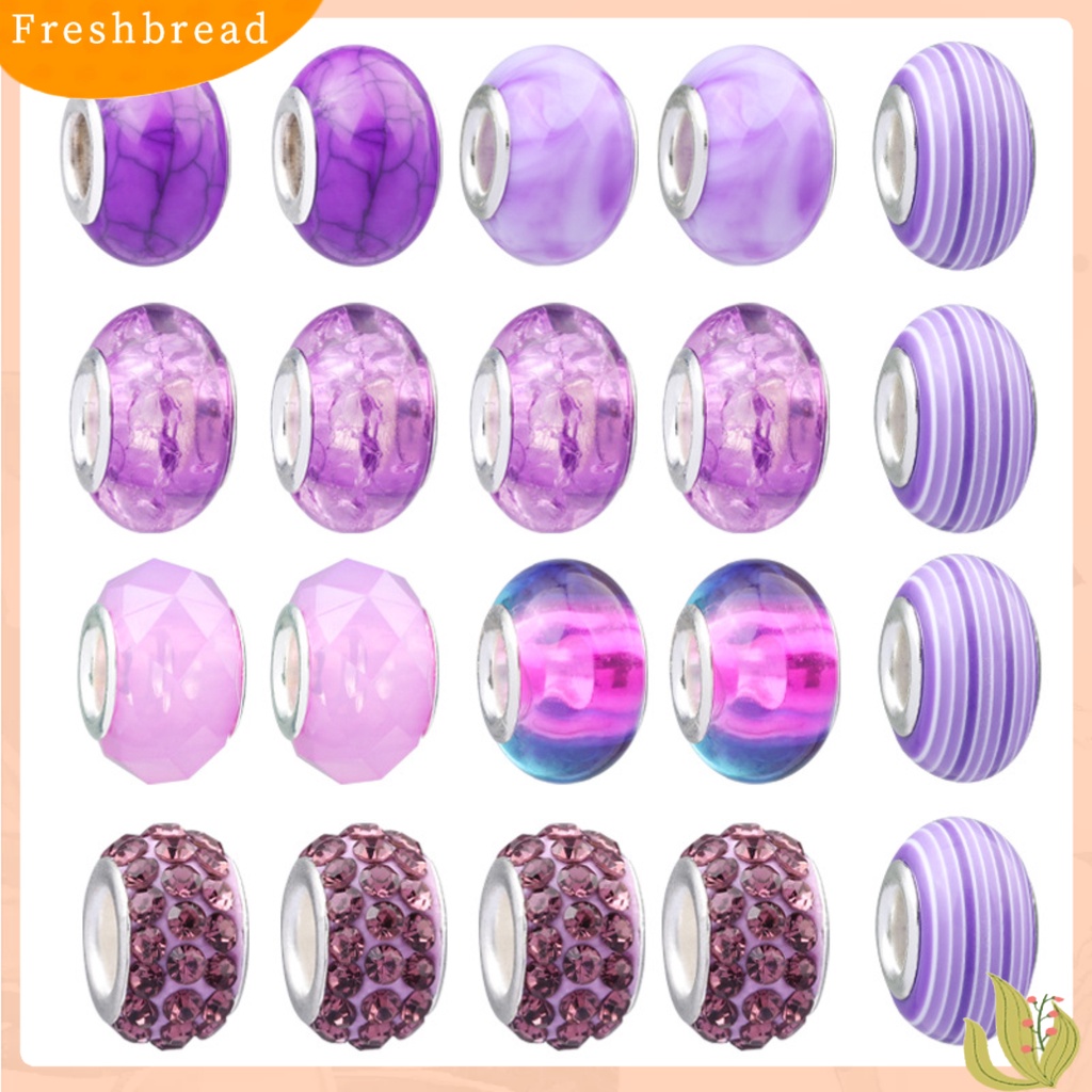 &lt; Freshbread &gt; 1kotak Gelang Manik-Manik Bersinar Good-looking Indah Indah Hadiah Halus Paduan Anak Gelang Handmade DIY Set Manik-Manik Lubang Besar Untuk Perempuan