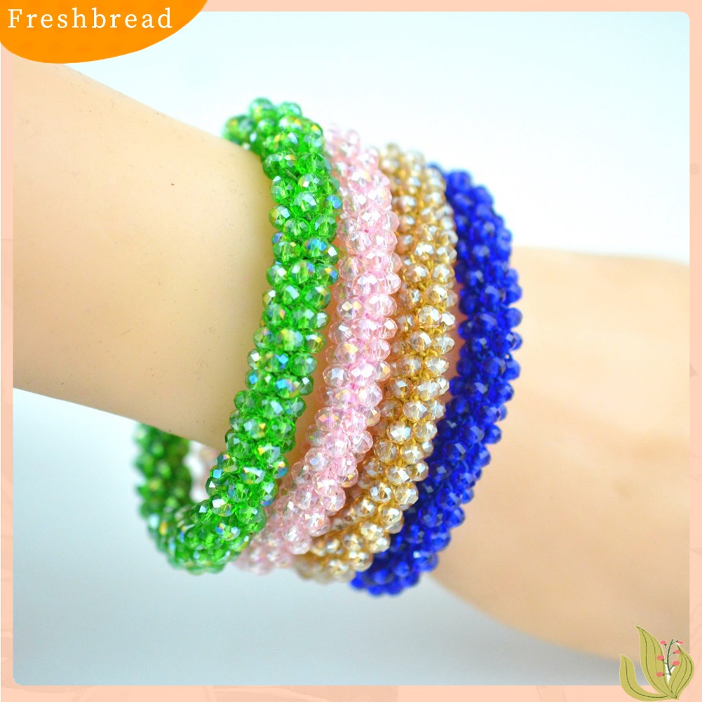 &lt; Freshbread &gt; Berlian Imitasi Mengkilap Elastis Gelang Bangle Tali Rambut Hairband Nepal Wanita Perhiasan