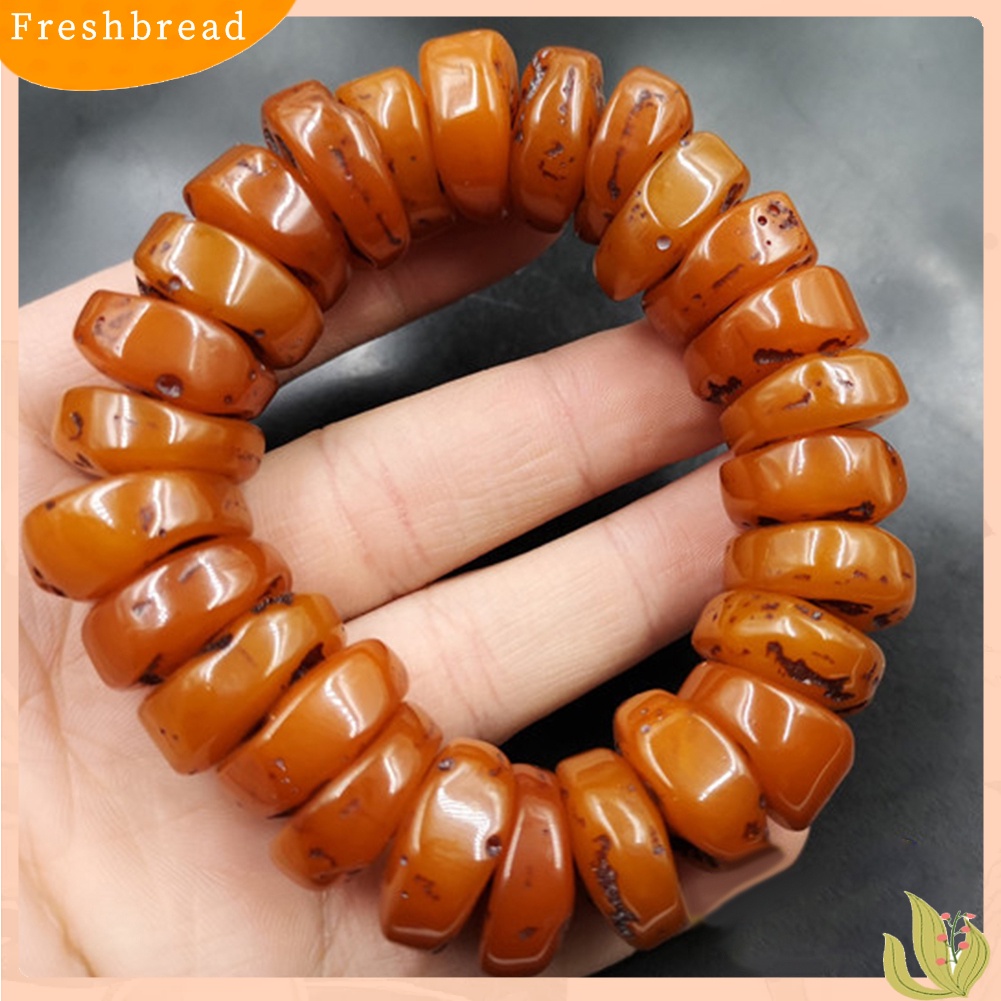 &lt; Freshbread &gt; Fashion Natural Amber Beeswax Abacus Beaded Bracelet Hadiah Aksesori Perhiasan Tangan