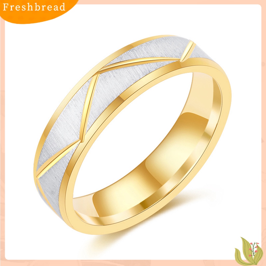 &lt; Freshbread &gt; Cincin Unisex Vintage Geometris Kilau Terang Minimalis Semua Cocok Dekorasi Hadiah Valentines Pola Belah Ketupat Kekasih Pasangan Cincin Perhiasan Untuk Anniversary