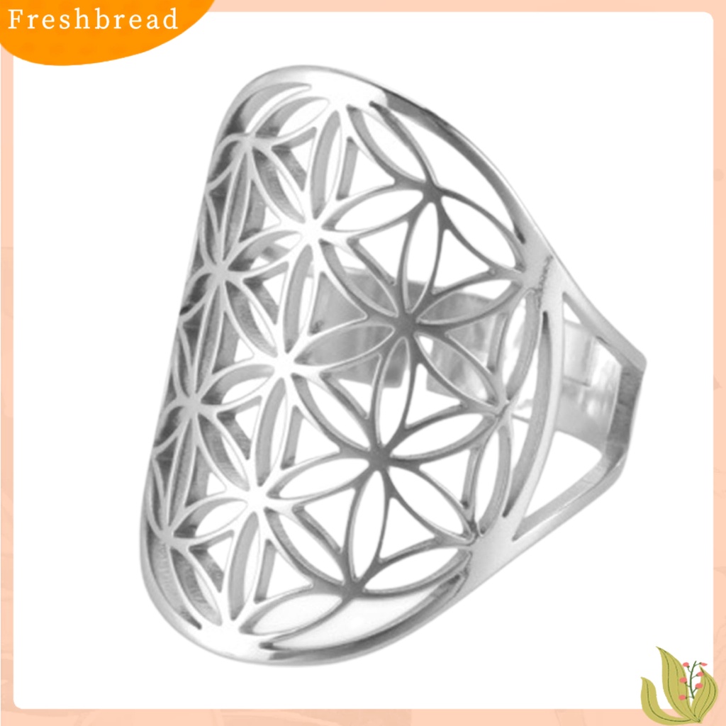 &lt; Freshbread &gt; Indah Trendi Cincin Berongga Keluar Tahan Aus Sederhana Vintage Unisex Cincin Pakaian Sehari-Hari