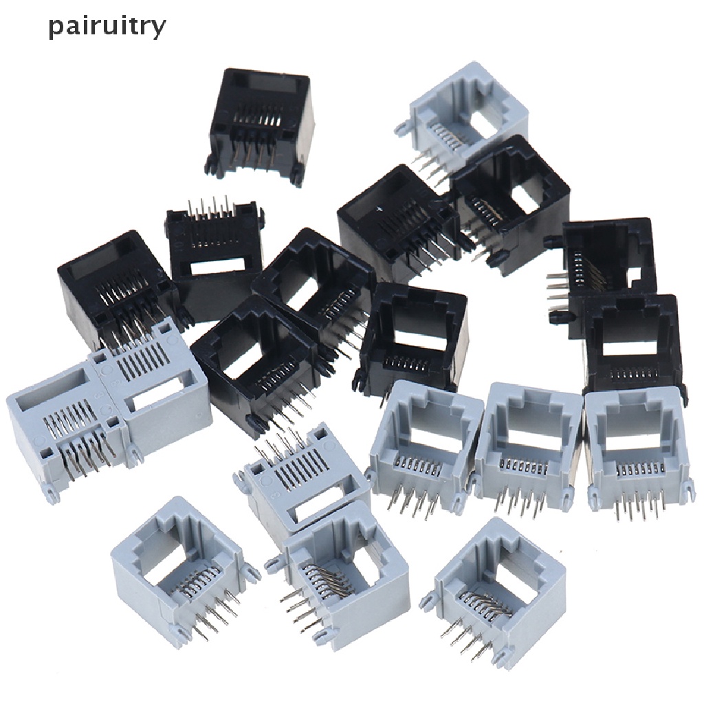 Prt 10pcs/lot RJ45 8P8C Jaringan Internet Komputer PCB Jack Socket PRT