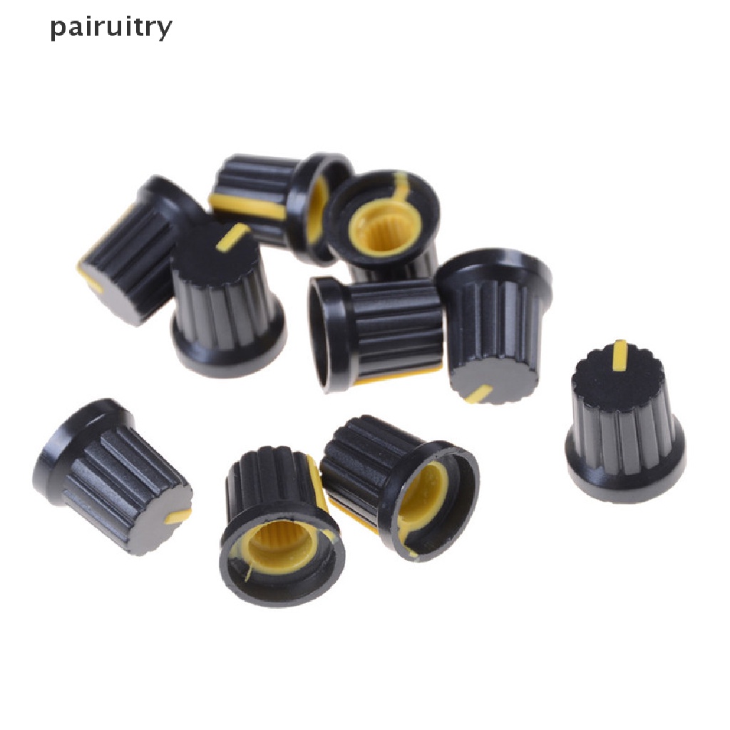 Prt 10Pcs Potensiometer Switch Knob Tutup Lubang Dia 6mm Kontrol Volume Rotary Knob Cap PRT