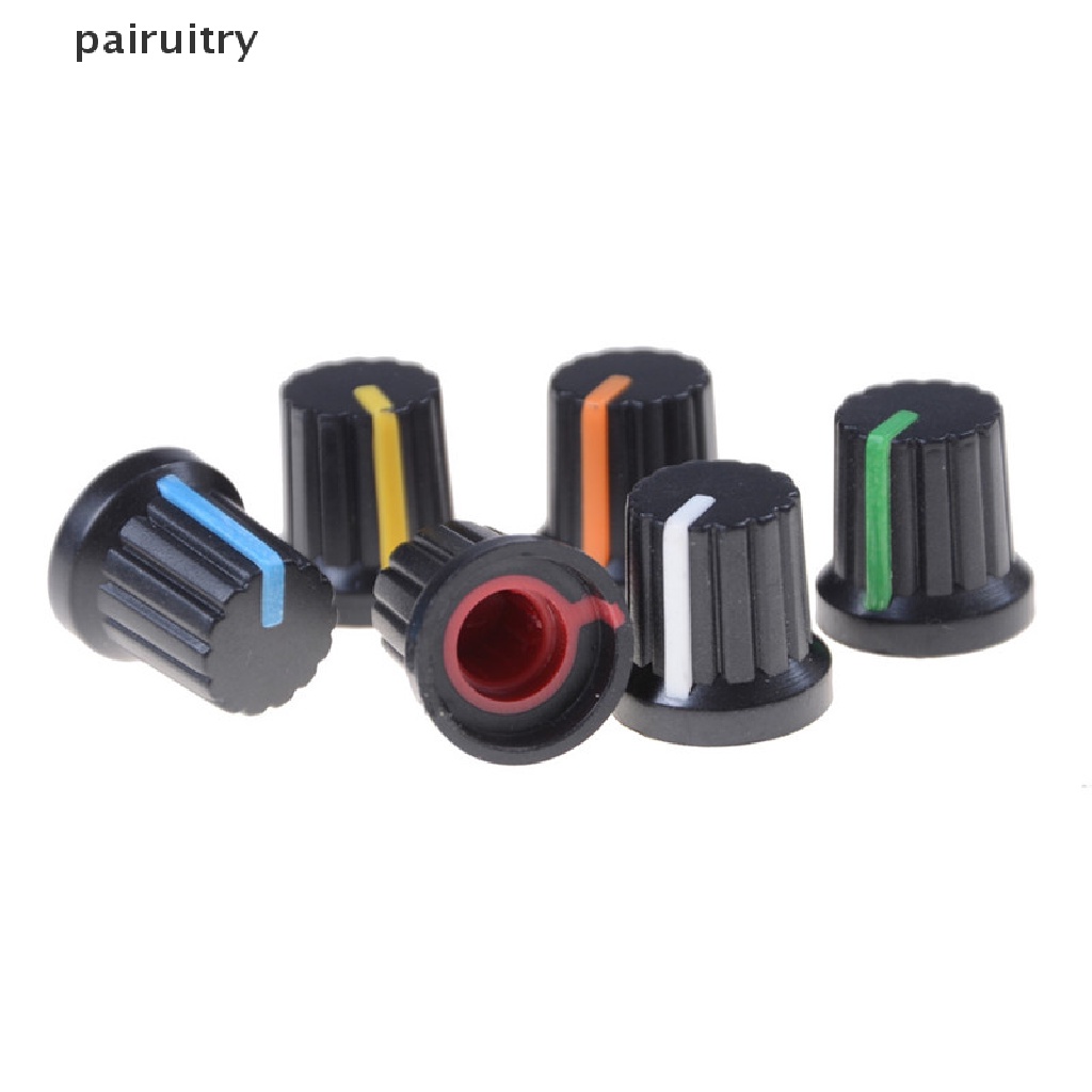 Prt 10Pcs Potensiometer Switch Knob Tutup Lubang Dia 6mm Kontrol Volume Rotary Knob Cap PRT