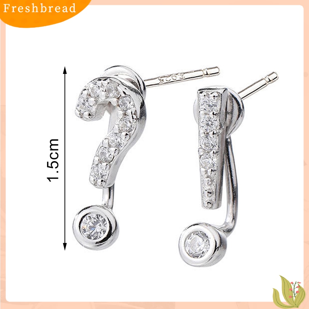 &lt; Freshbread &gt; 1pasang Anting Pejantan Tanda Seru Asimetris Wanita Tanda Tanya Kecil Ear Studs Perhiasan Hadiah