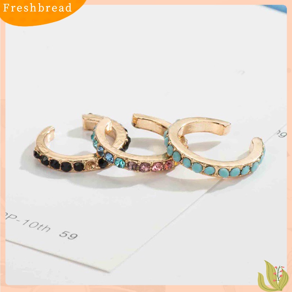 &lt; Freshbread &gt; 1Pc Wanita Berlian Imitasi Hias U Bentuk Telinga Klip Anting Non Piercing Perhiasan Hadiah