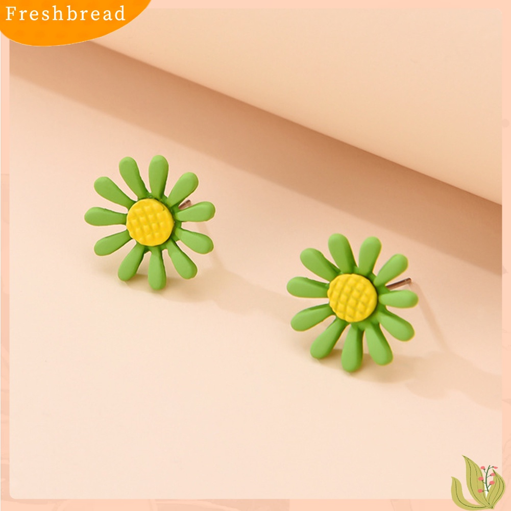 &lt; Freshbread &gt; Wanita Elegan Resin Kecil Marguerite Ear Stud Earrings Tindik Perhiasan Hadiah