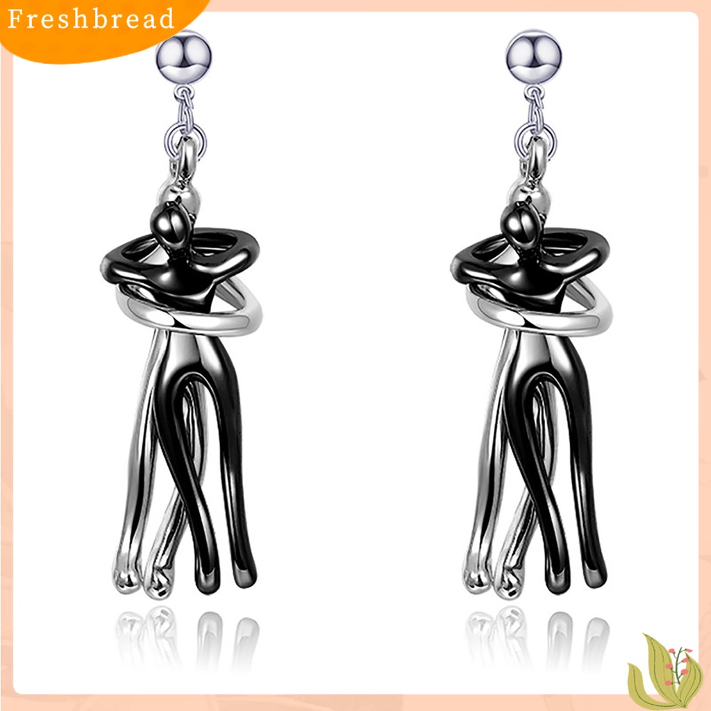 < Freshbread > 1pasang Wanita Pasangan Kreatif Peluk Liontin Anting Menjuntai Perhiasan Aksesori Hadiah