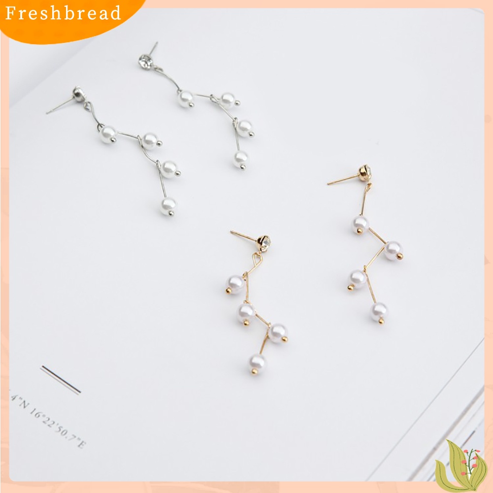 &lt; Freshbread &gt; Fashion Faux Pearl Ear Stud Earrings Wanita Gadis Pesta Perhiasan Cocktail Hadiah