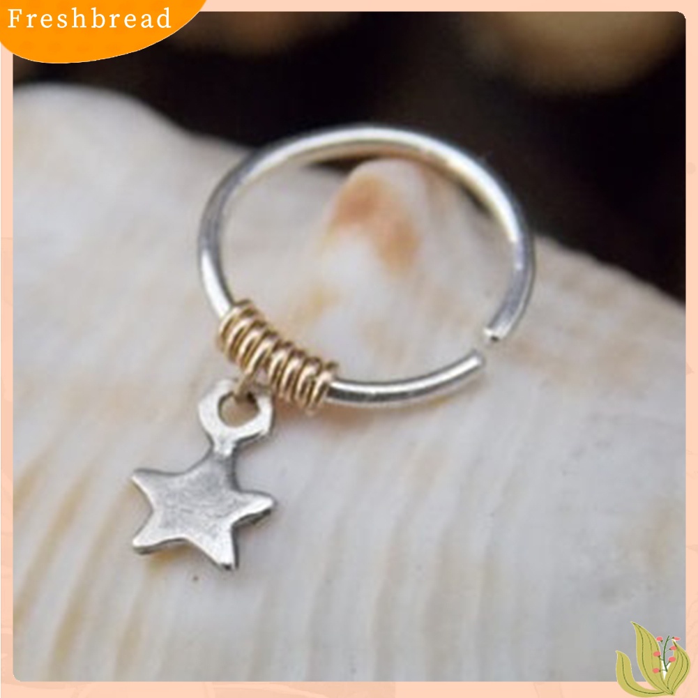 &lt; Freshbread &gt; 1pc Cincin Lady Tembaga Alloy Bintang Liontin Tulang Rawan Hoop Piercing Telinga Atas Stud