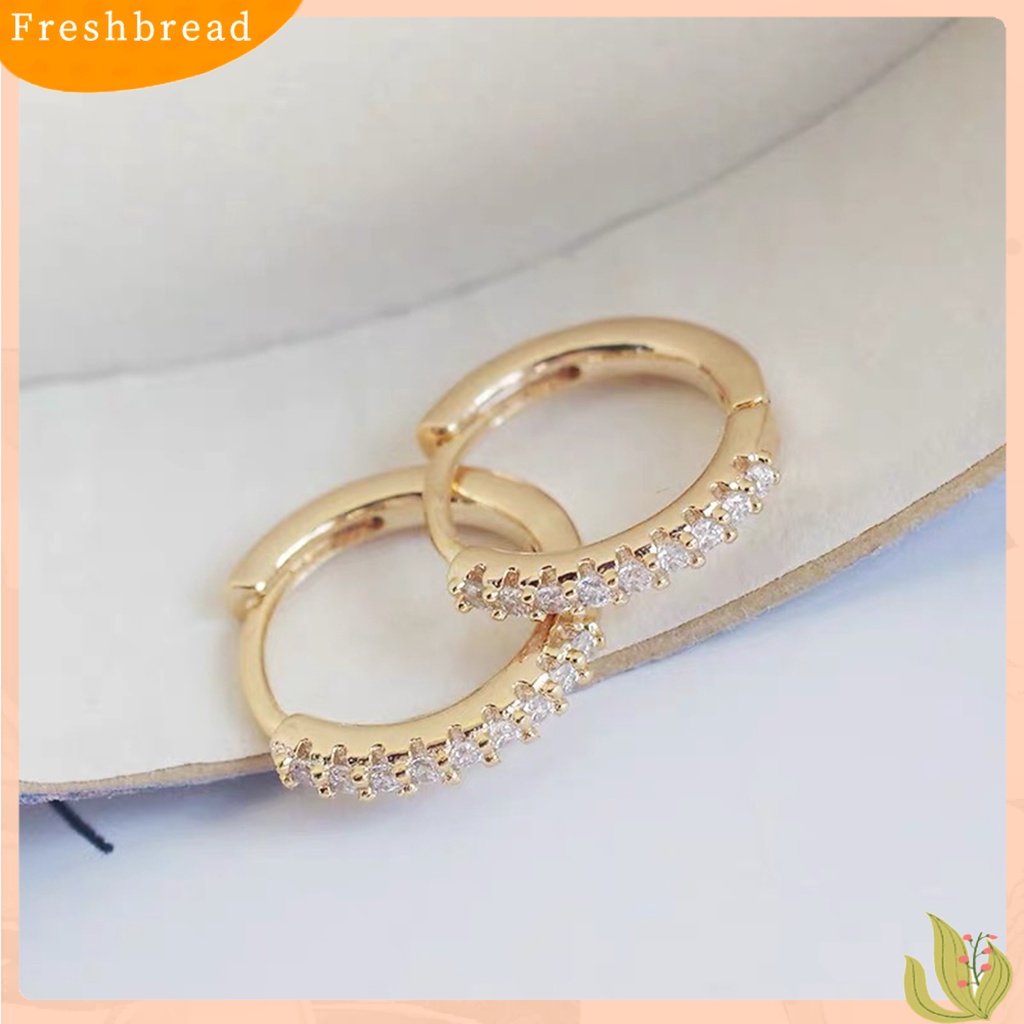 &lt; Freshbread &gt; Anting Wanita Berlian Imitasi Simple Mini Piercing Hoop Studs Earlobe Tragus Lingkaran Untuk Perempuan