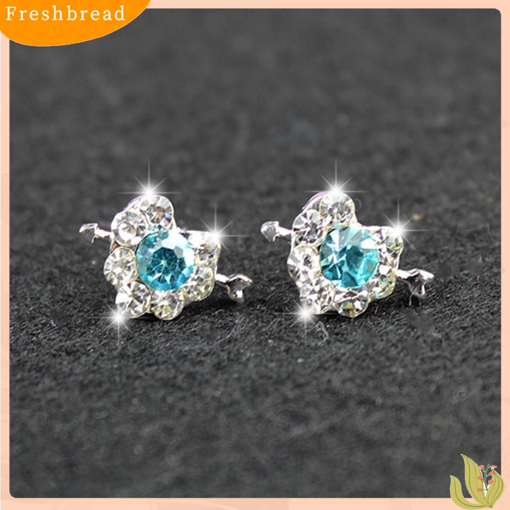 < Freshbread > 1pasang Ear Studs Heart Cubic Zirconia Korea Bow Rabbit Cherry Mutiara Imitasi Stud Earrings Aksesoris Perhiasan