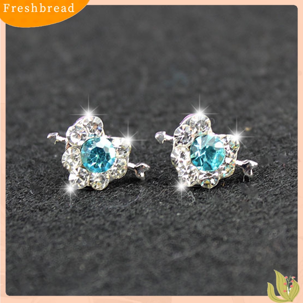 &lt; Freshbread &gt; 1pasang Ear Studs Heart Cubic Zirconia Korea Bow Rabbit Cherry Mutiara Imitasi Stud Earrings Aksesoris Perhiasan