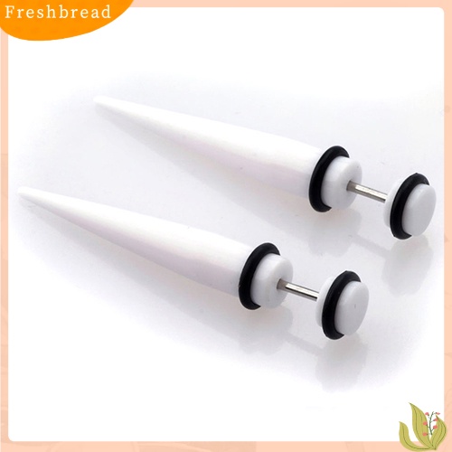 &lt; Freshbread &gt; 2Pcs Unisex Punk Telinga Palsu Cheater Tandu Rivet Taper Plug Tunnel Gauges