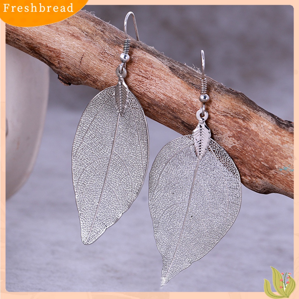 &lt; Freshbread &gt; Pohon Daun Bentuk Alloy Hollow Bright Menjuntai Anting Kait Perhiasan Fashion Untuk Pernikahan