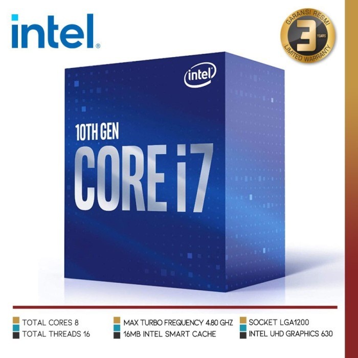 CORE I7 10700 Processor INTEL Comet Lake-S LGA 1200 8 Core Gen10