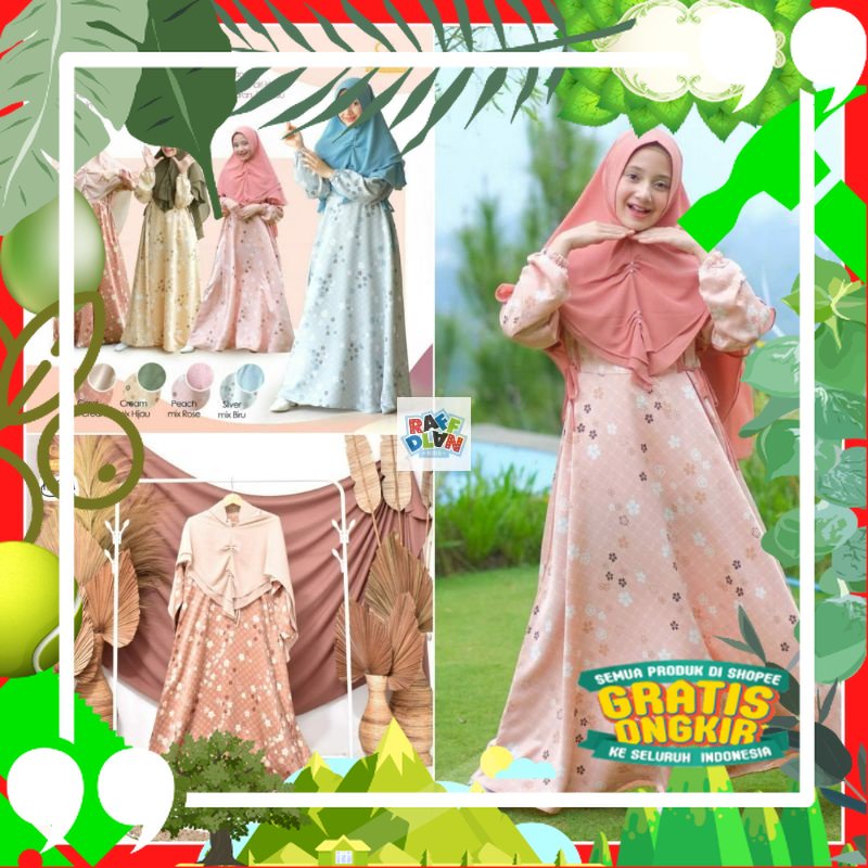 OIDOKIDS GAMIS ANAK SYARI SET BAJU MUSLIM PEREMPUAN BRANDED TERBARU PAKAIAN WANITA MUSLIM SARIMBIT H