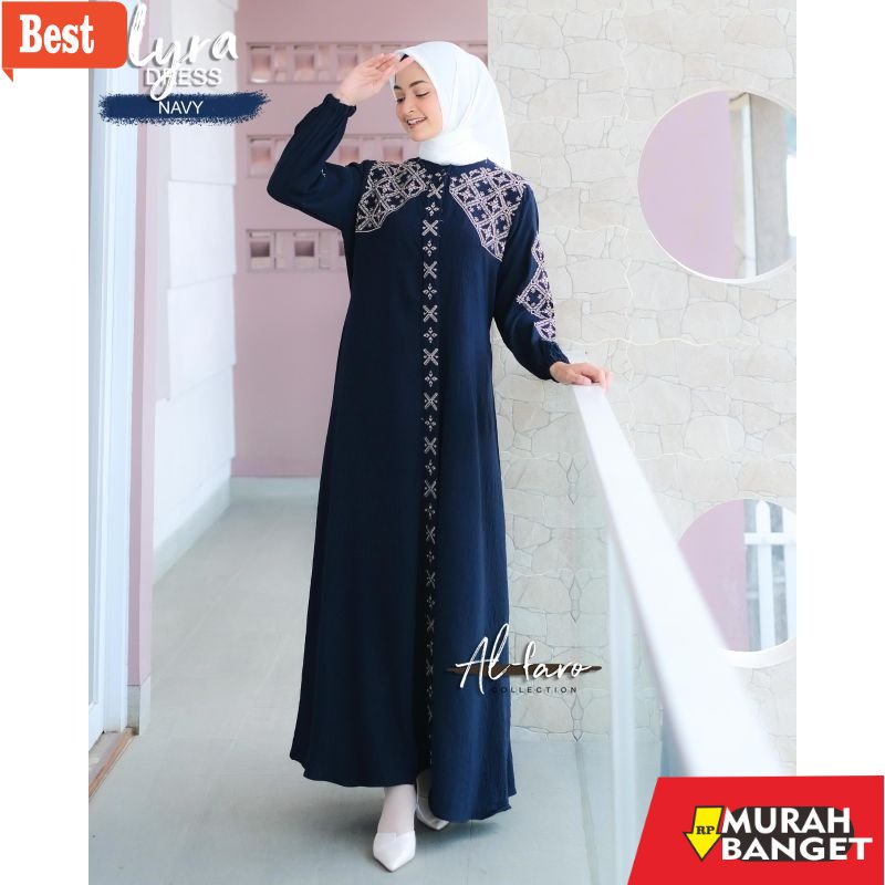 GAMIS RAMADHAN TERBARU UNTUK WANITA- Gamis CRINGKEL BORDIR LYRA ORI ALFARO dan DIANA SARVIA maxi dre