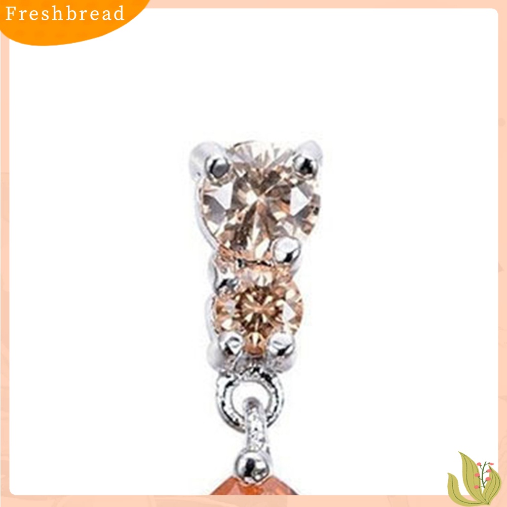 {In Stock} Fashion Wanita Teardrop Cubic Zirconia Hias Menjuntai Stud Earrings Perhiasan Hadiah