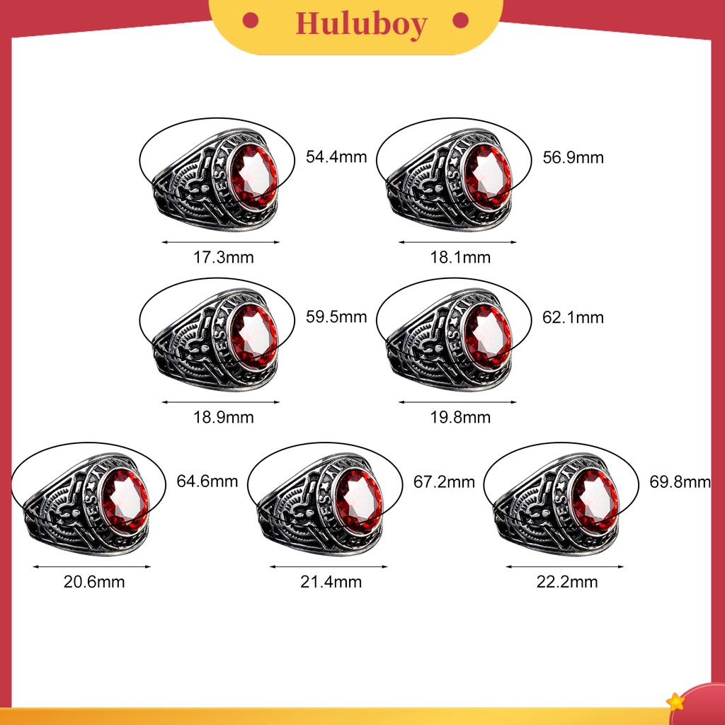 {Ready Stock} Cincin Punk Bentuk Oval Hias Berlian Imitasi Punk Klasik Ring Untuk Pesta